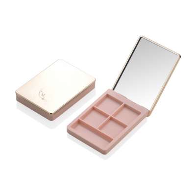 Fancy Rose Gold Pink 4 Color Empty Eyeshadow Palette Case Makeup with Mirror