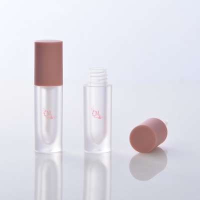 Custom Empty Small 5ml Round  Frosted Bottle Liquid Lipstick Lip Gloss Tubes Label