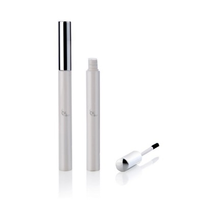 Wholesale High Quality Long Slim White Round 6ml Empty Lip Gloss Tubes with Brush