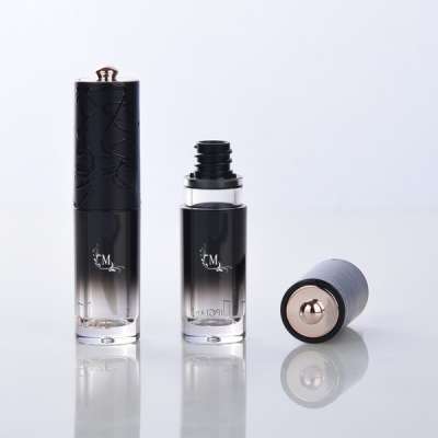 Wholesale Plastic Empty Black Round Private Label Lip Gloss Tubes with Wand Brush